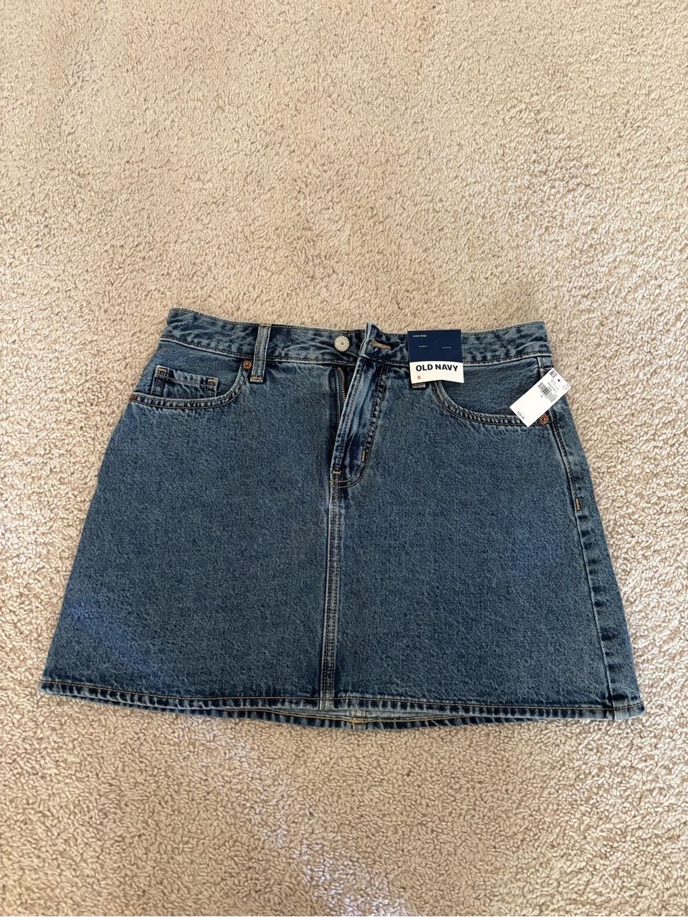 NWT Old Navy Dark Blue Denim A-Line Mini Skirt